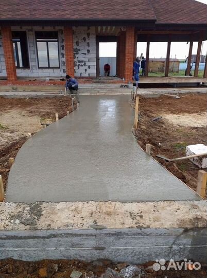 Отмостка Фундамент Бетонные работы Заезды Дорожки