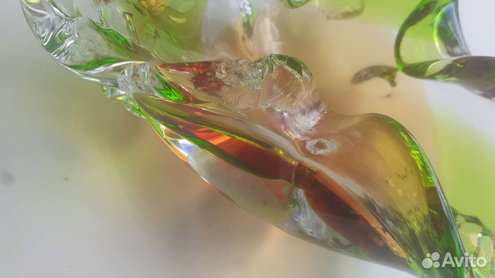 Ваза конфетница цветное стекло