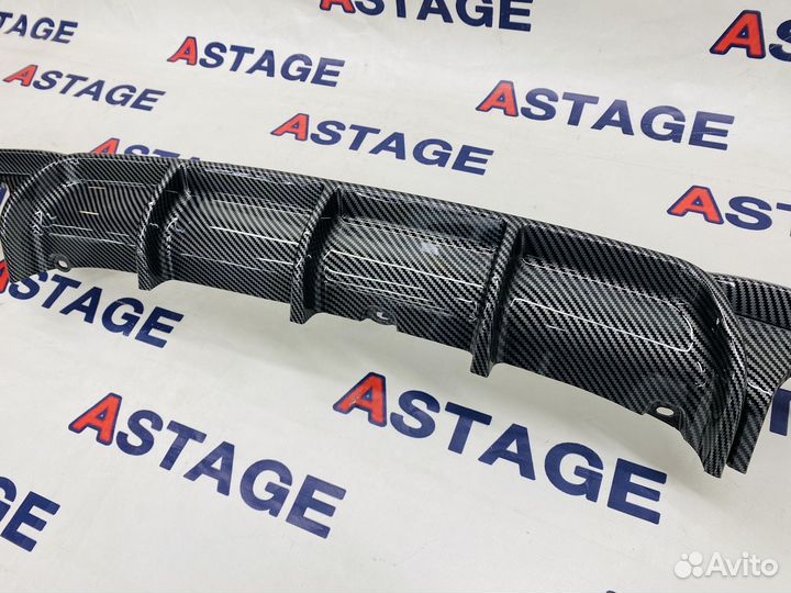 Диффузор заднего бампера BMW F30 под карбон 1*1