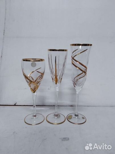 Хрустальные бокалы,набор по 6шт