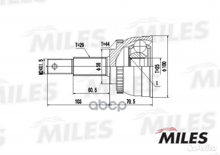 ШРУС nissan X-trail 2.0 00- нар. miles GA20340