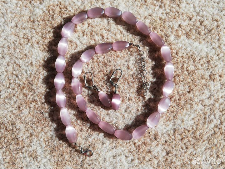 Винтажные бусы серьги Чехословакия