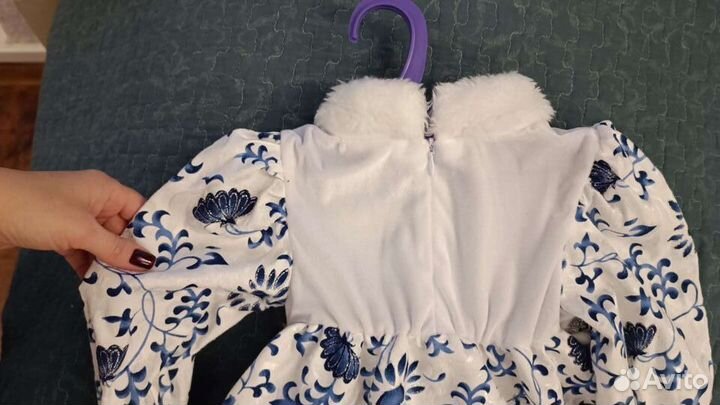 Карнавальный костюм Снегурочки 110 (зима,снежинка)