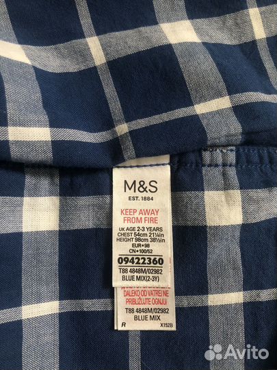 Рубашка дл мальчика 98 Marks and spencer