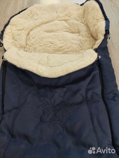 Конверт зимний меховой в коляску