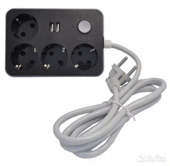 Удлинитель с USB зарядкой для 2-х портов