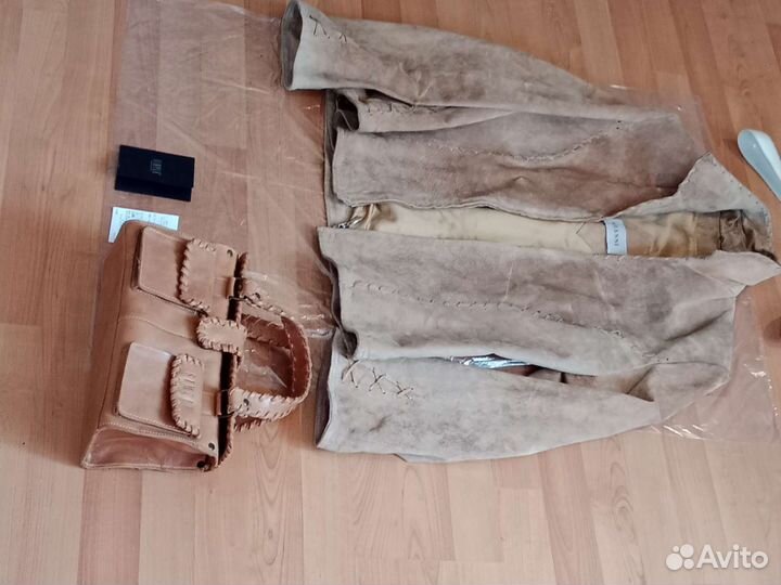 Vintage Сумочка -сундучок Куртка замша gianni