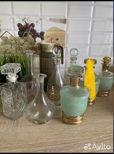 Штофы и графины, насыпное стекло СССР