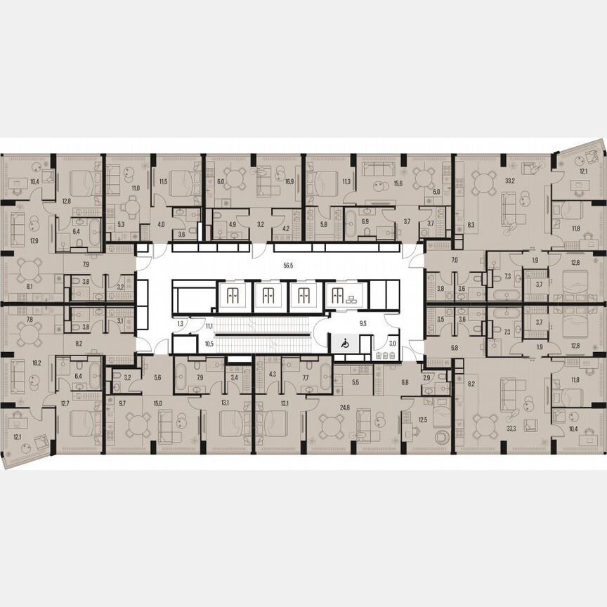 3-к. квартира, 70,5 м², 4/39 эт.