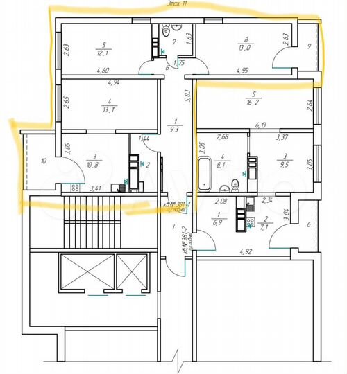 3-к. квартира, 69,4 м², 18/18 эт.