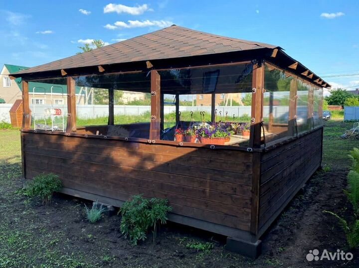 Жидкие окна для беседки