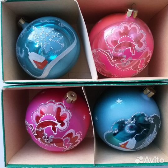 Стеклянные елочные игрушки СССР