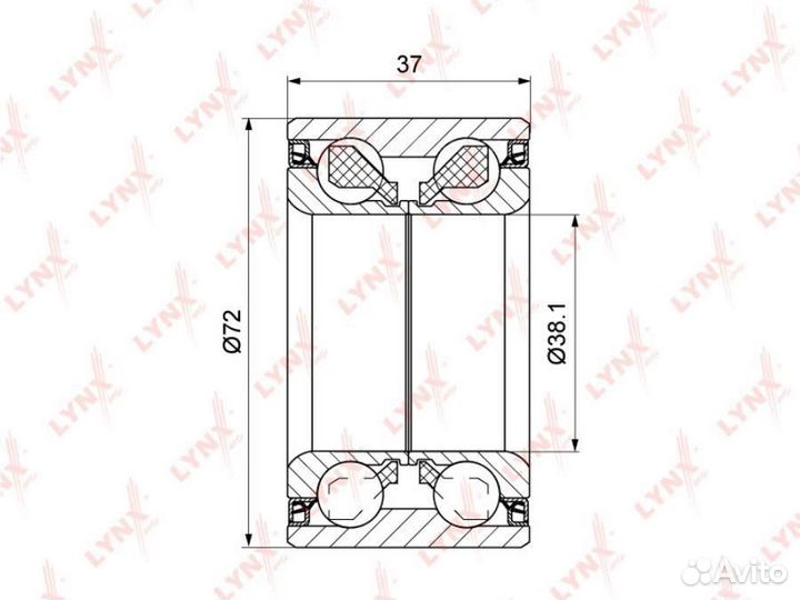 Lynxauto WB-1541 Комплект подшипника ступицы колеса перед
