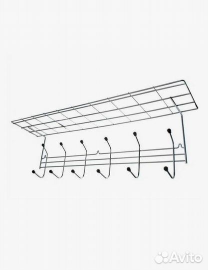 Вешалка настенная металлическая с полкой