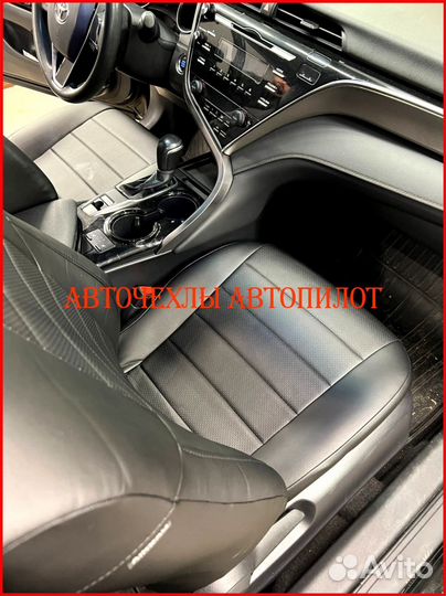 Чехлы Автопилот Toyota Camry v70 из экокожи чёрные