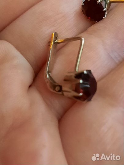 Серебряные серьги СССР 875 пробы