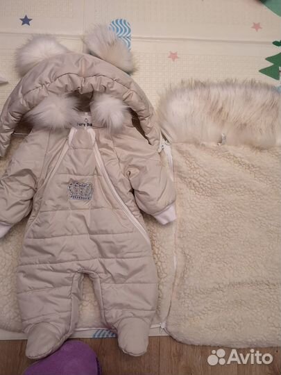 Конверт и комбинезон на выписку зимний
