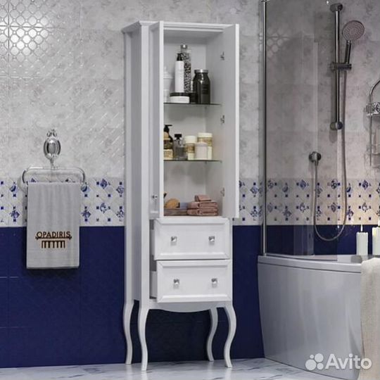 Пенал напольный Opadiris Валери 56 см, цвет: бел