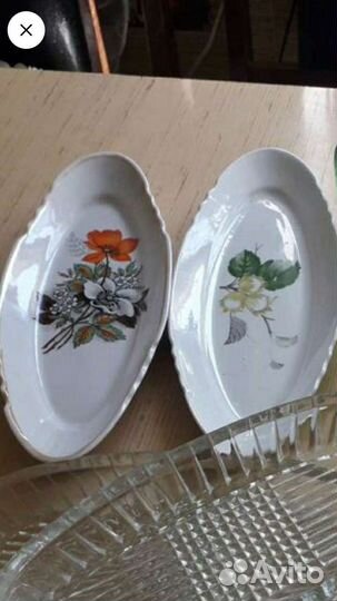 Селедочница ссср,дулево,стекло цветное