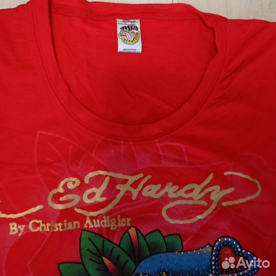 Футболка женская Ed Hardy красная