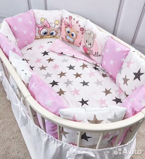 Комплект бортиков в кроватку + одеяло