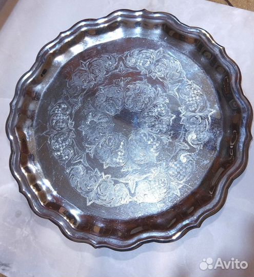 Поднос сервировочный мельхиоровый СССР