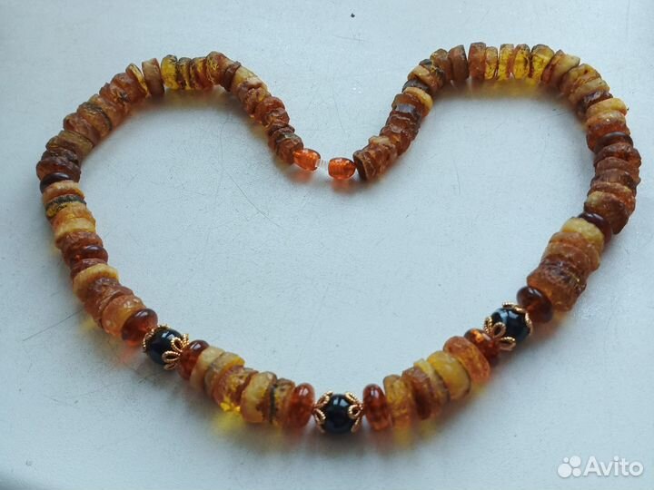 Бусы натуральный янтарь. Длина 50 см