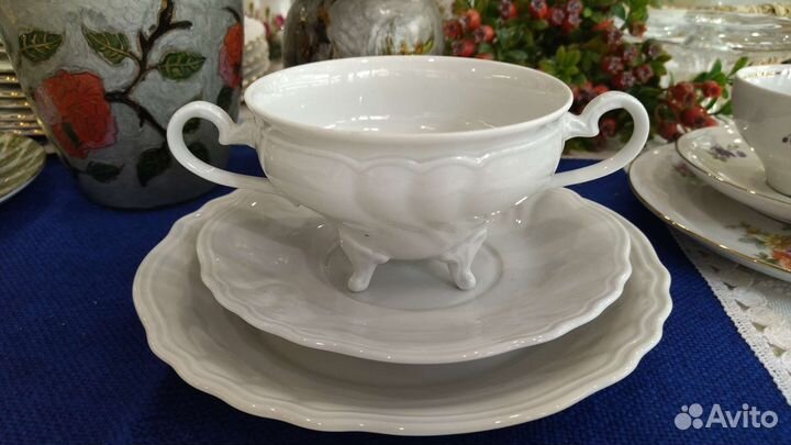 Винтаж набор бульонница и тарелочки