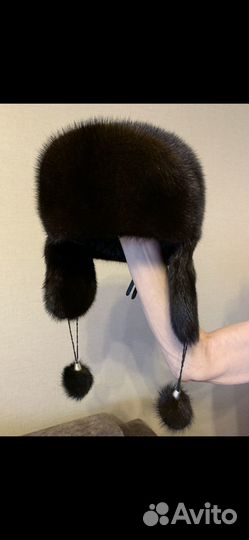 Шапка ушанка норковая женская