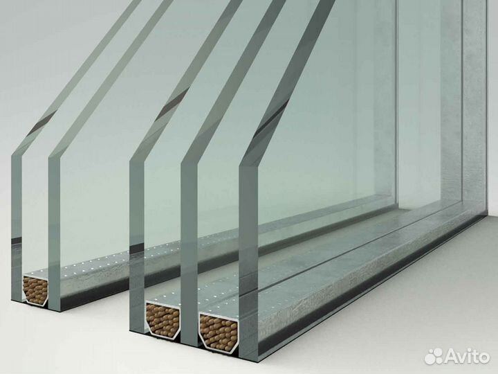 Ремонт окон, стеклопакет Двухкамерный RAL9694