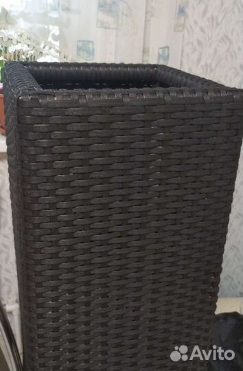 Кашпо из ротанга высокое прямоугольное горшок ваза