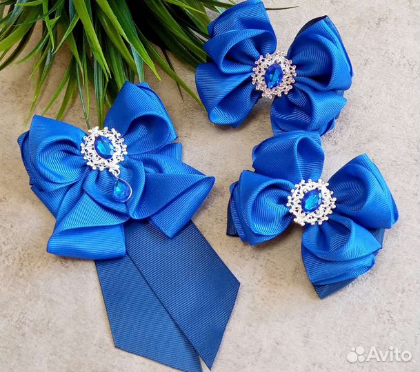 Школьный набор(банты+галстук).Ручная работа