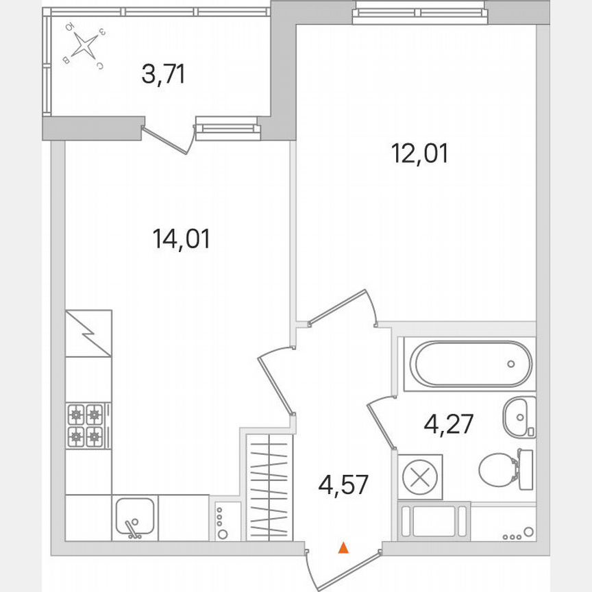 1-к. квартира, 36,7 м², 4/8 эт.