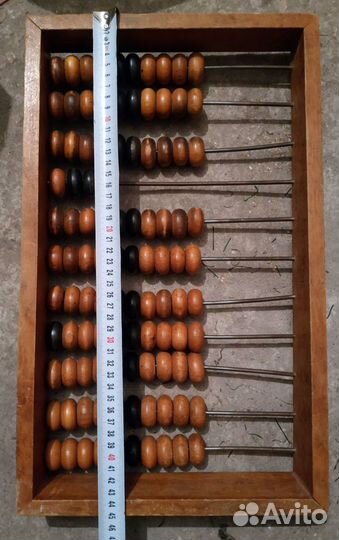 Счеты деревянные 45x27см СССР и 22x14см Линейка