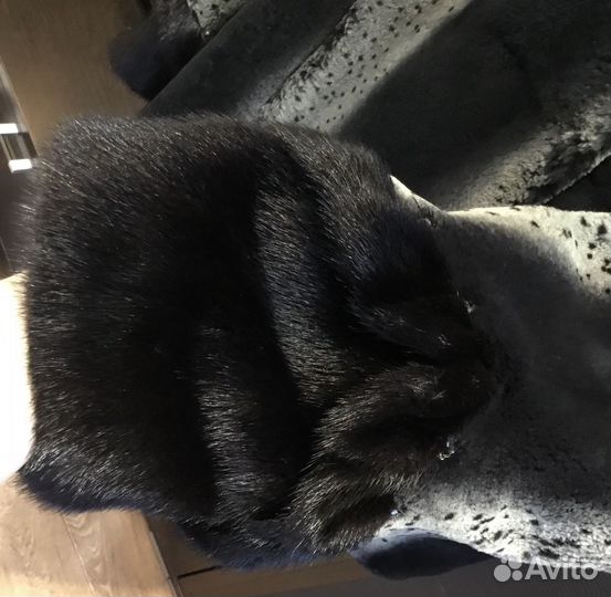 Шуба натуральная из бобра и норки размер 50-52