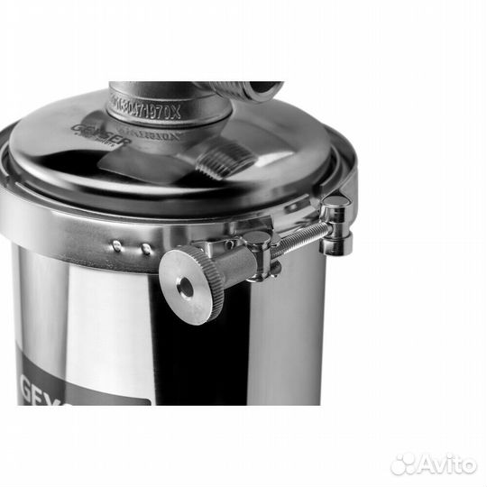 Корпус фильтра Гейзер Премьер для холодной и горячей воды нержавеющая сталь 10BB 1 нр(ш) х 1 нр(ш) с