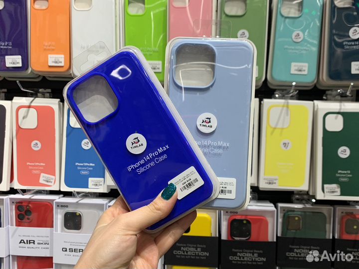 Чехол iPhone 14 pro max синий