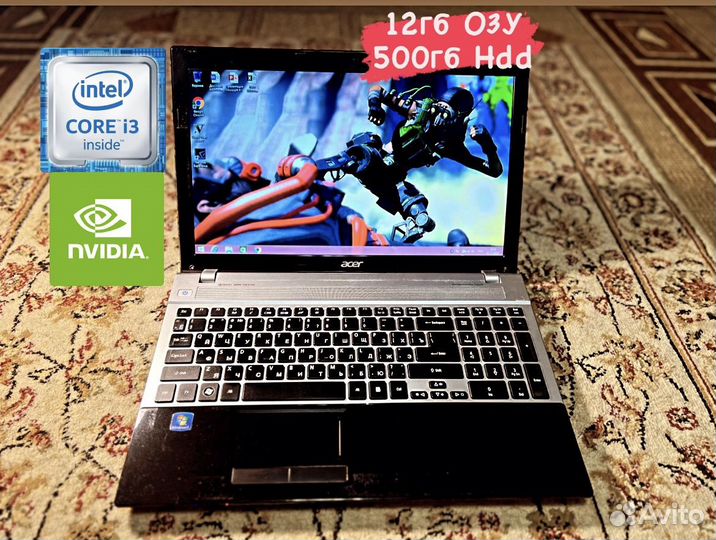 Игровой Ноутбук Acer core i3/12гб/500гб/GT 630m