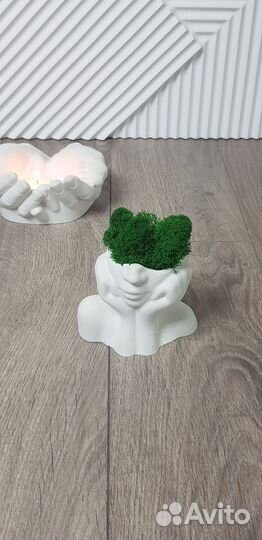 Гипсовое кашпо декор