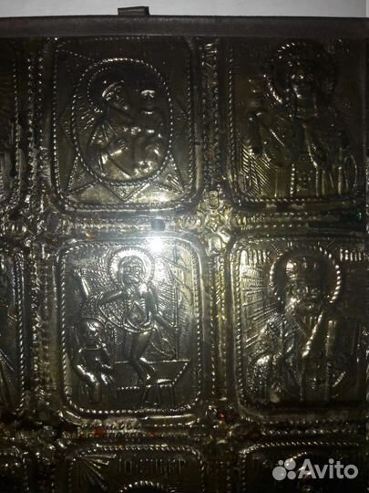 Икона 9 святых.Размер иконы 19х15х1см
