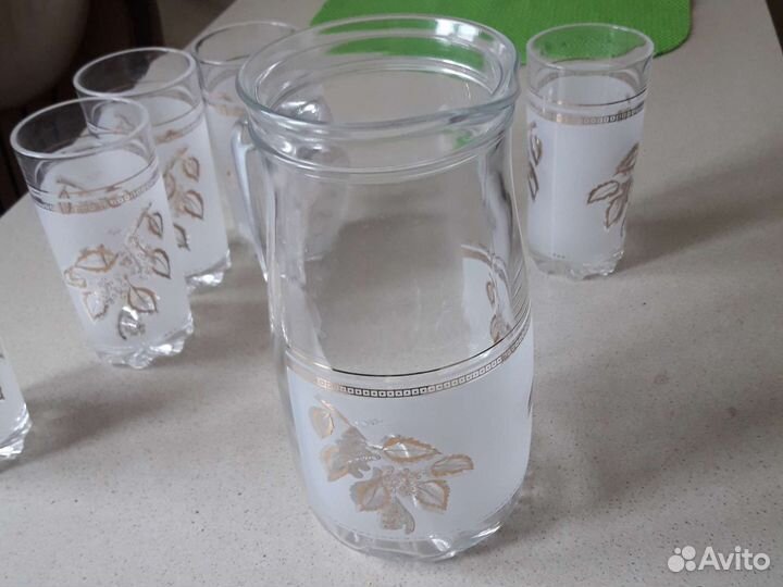 Кувшин и стаканы набор стеклянный