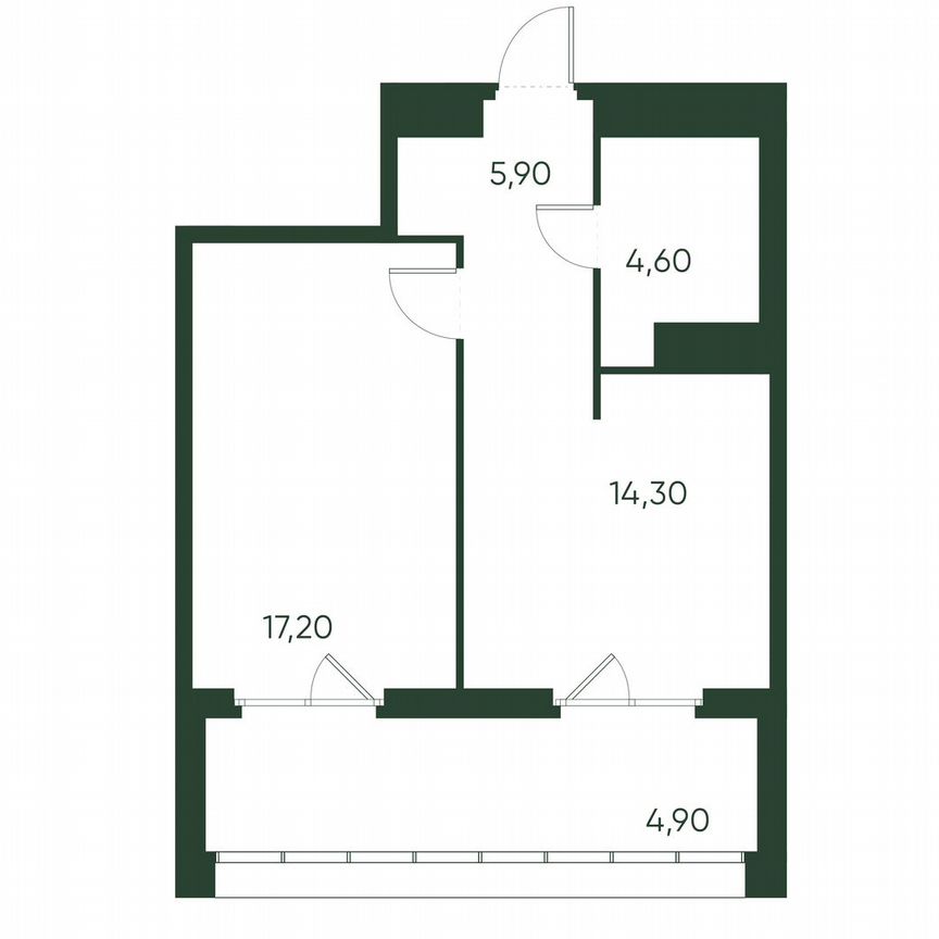 1-к. квартира, 46,9 м², 8/10 эт.