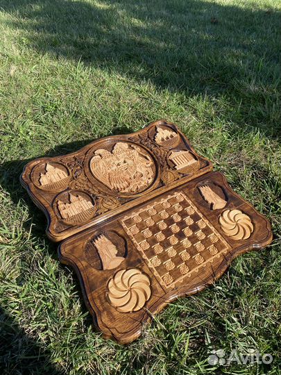 Нарды с армянским гербом шашки из дерева