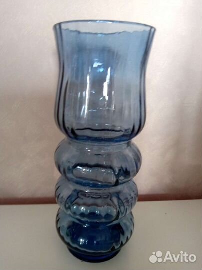 Ваза для цветов СССР из цветного стекла