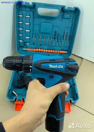 Шуруповерт makita 18v с набором (Арт.34766)