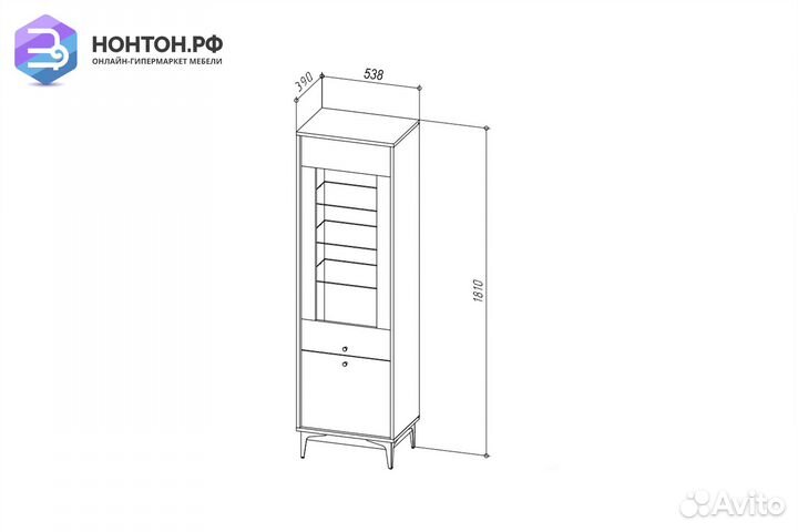Шкаф-сервант Brass шкс-1 каштан арвадона / изумруд