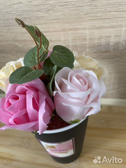 Букет роз из мыла