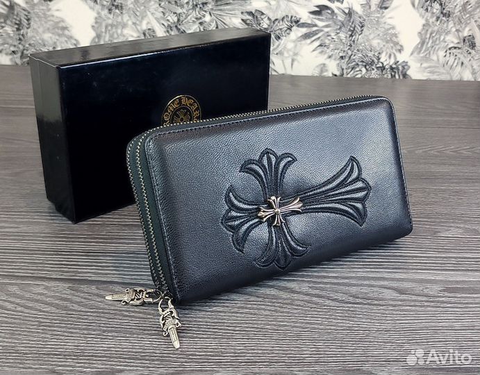 Мужской клатч из натуральной кожи Chrome Hearts