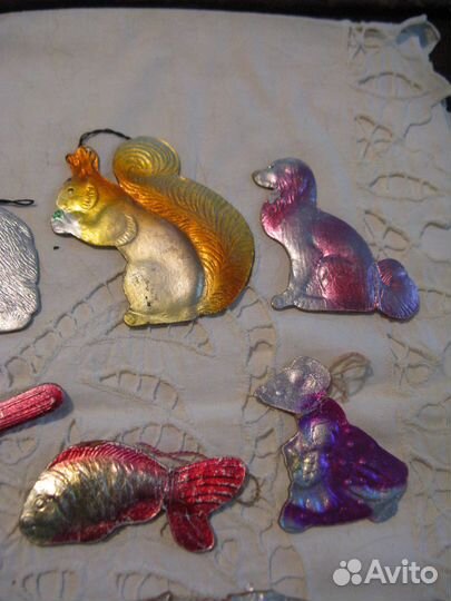 Картонаж СССР ёлочные игрушки 8 шт редкие