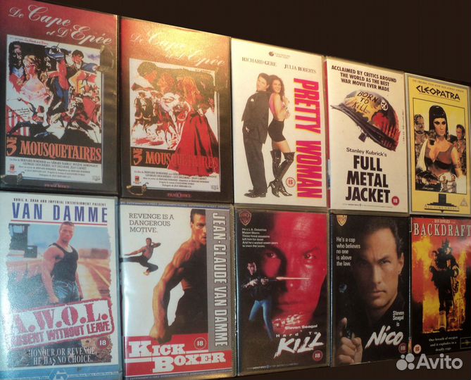 VHS. Брюс Ли, Ван Дамм, Шварц и др.короли Боевиков